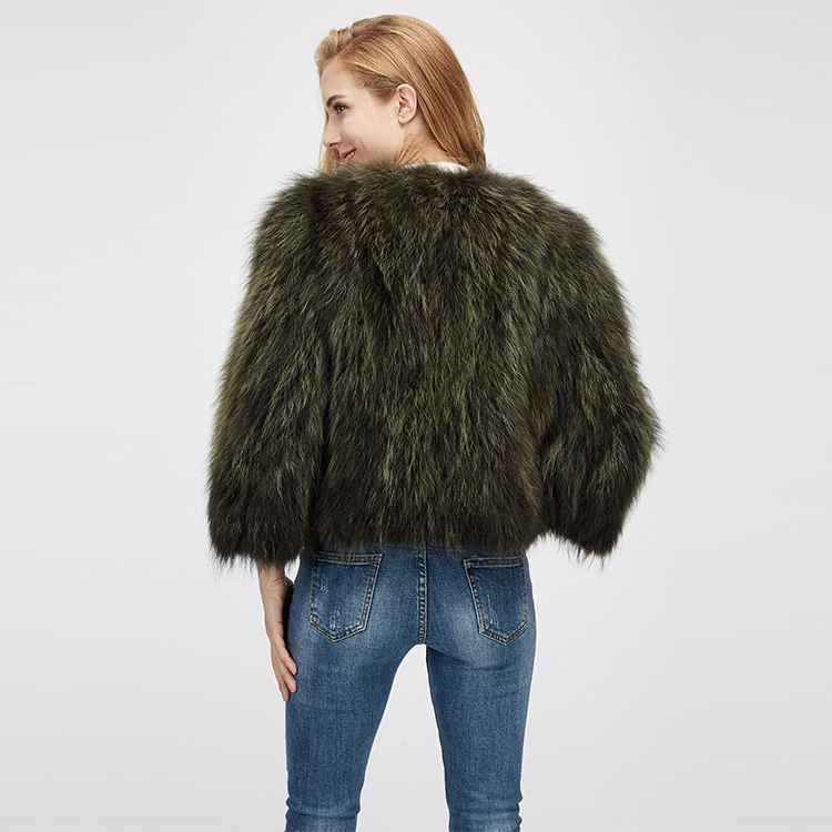 Cropped Raccoon Fur Jacket 972 Details 8