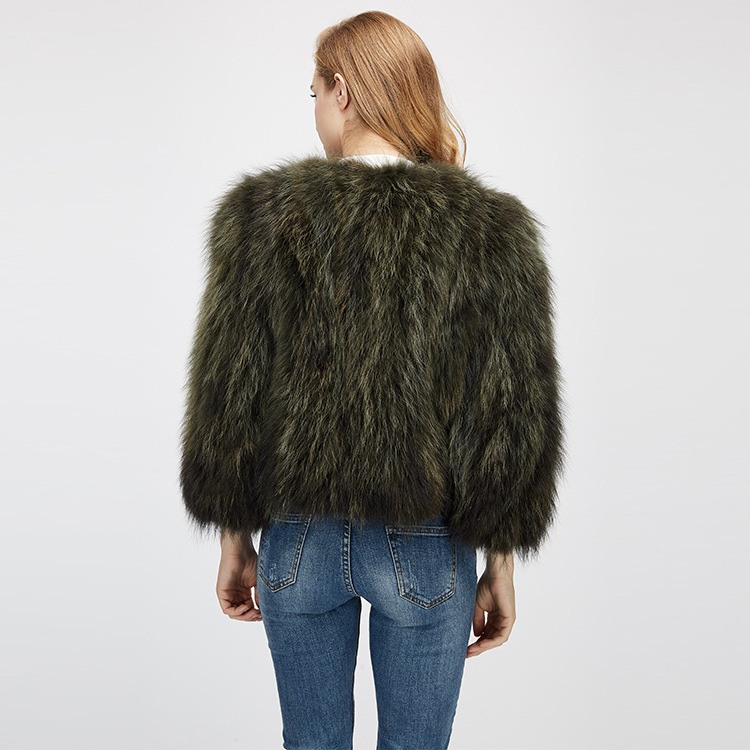 Cropped Raccoon Fur Jacket 972 Details 9