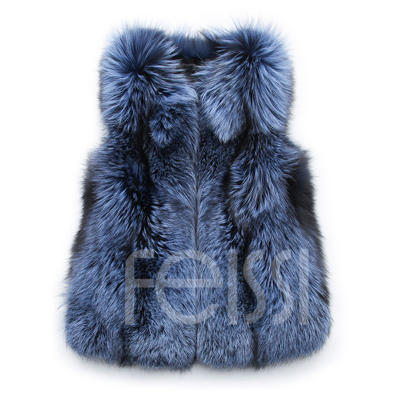 Silver Fox Fur Vest 996 Details 13