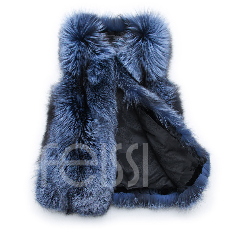 Silver Fox Fur Vest 996 Details 14