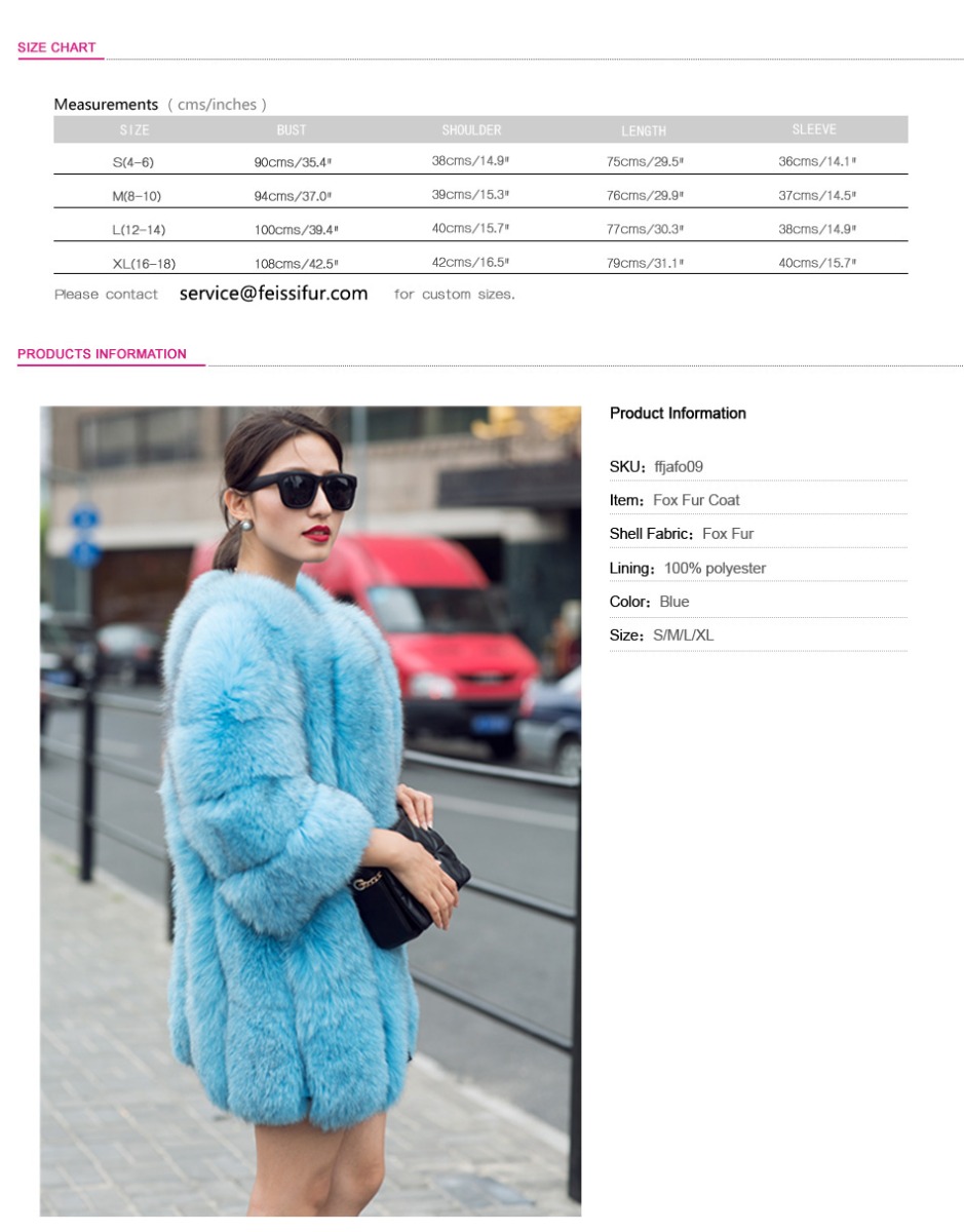 Fox Fur Coat in Blue