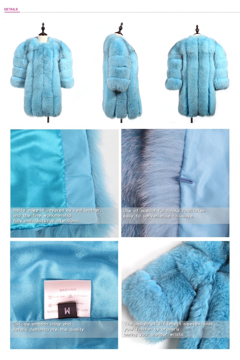 Fox Fur Coat in Blue